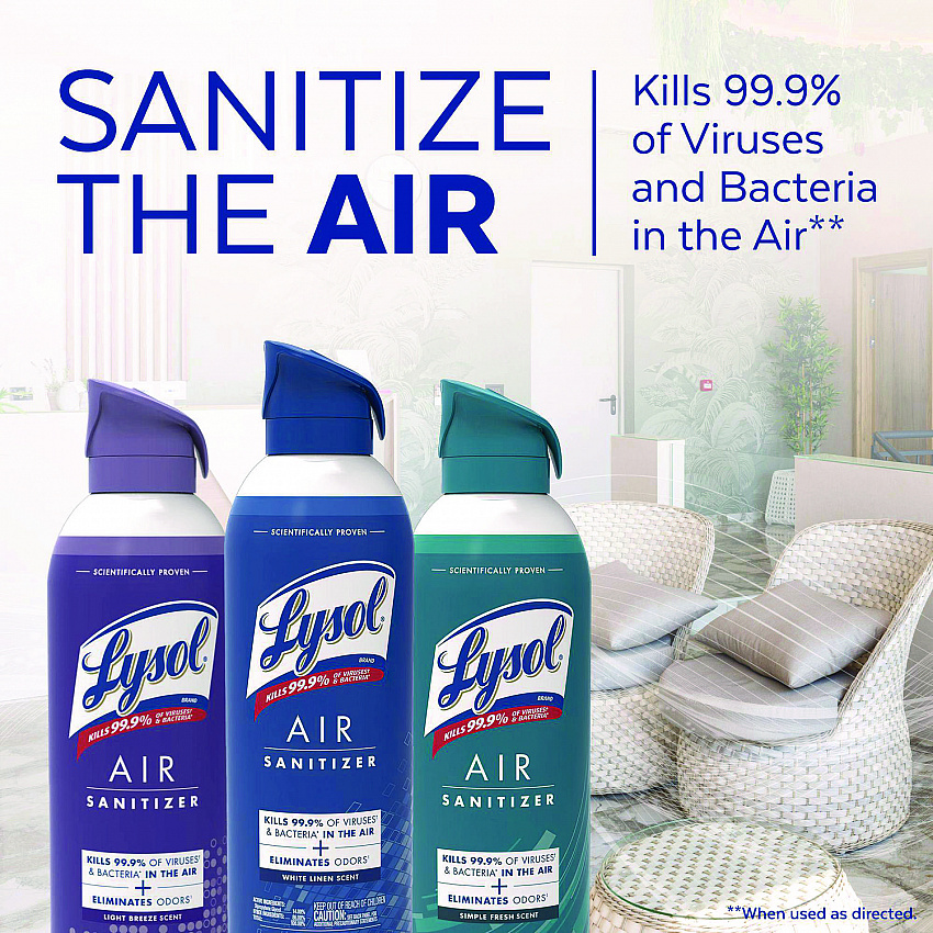 Air Sanitizer Spray, Light Breeze Scent, 10 oz Aerosol Spray, 6/Carton (99394CT)