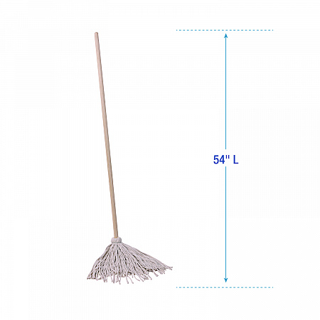 Handle/Deck Mops, #20 White Cotton Head, 54