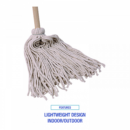 Handle/Deck Mops, #20 White Cotton Head, 54