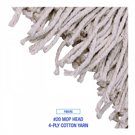 Handle/Deck Mops, #20 White Cotton Head, 54
