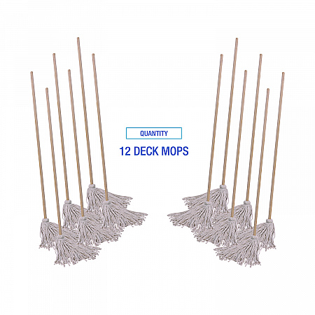 Handle/Deck Mops, #20 White Cotton Head, 54