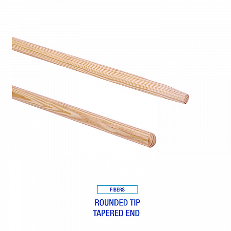Tapered End Broom Handle, Lacquered Wood, 1.13