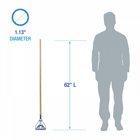 Quick Change Metal Head Mop Handle for No. 20 and Up Heads, 62