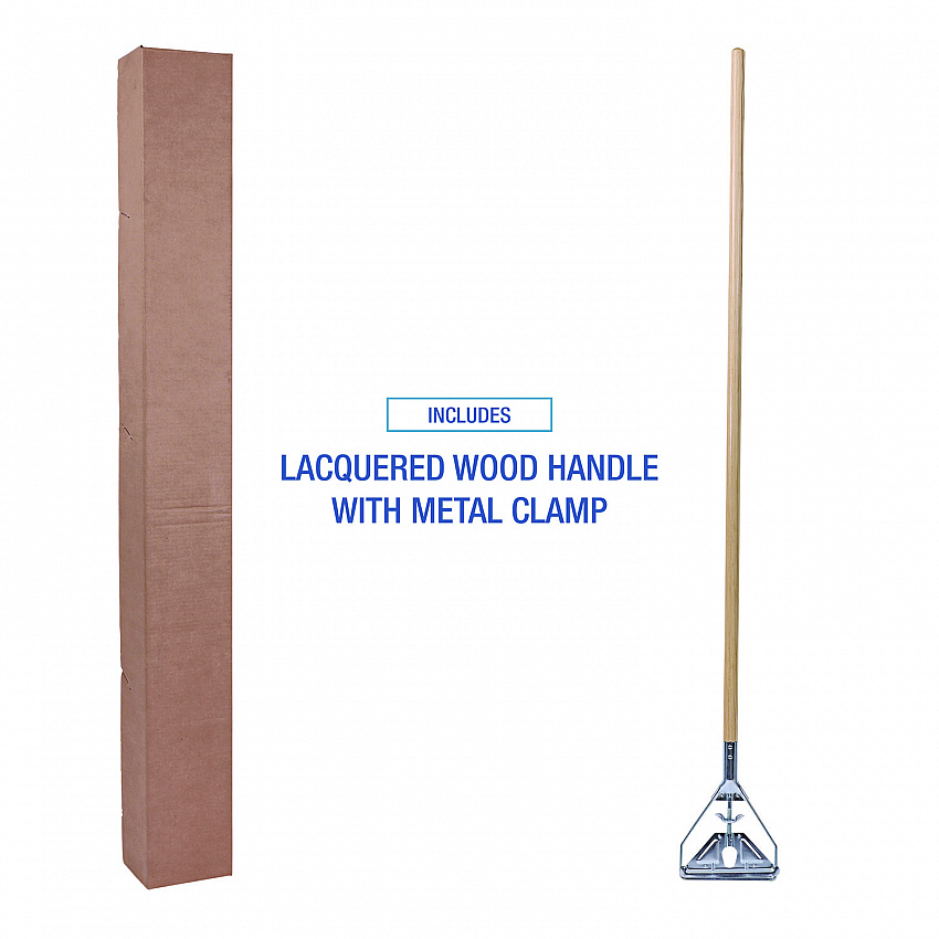 Quick Change Metal Head Mop Handle for No. 20 and Up Heads, 62", Natural (605)