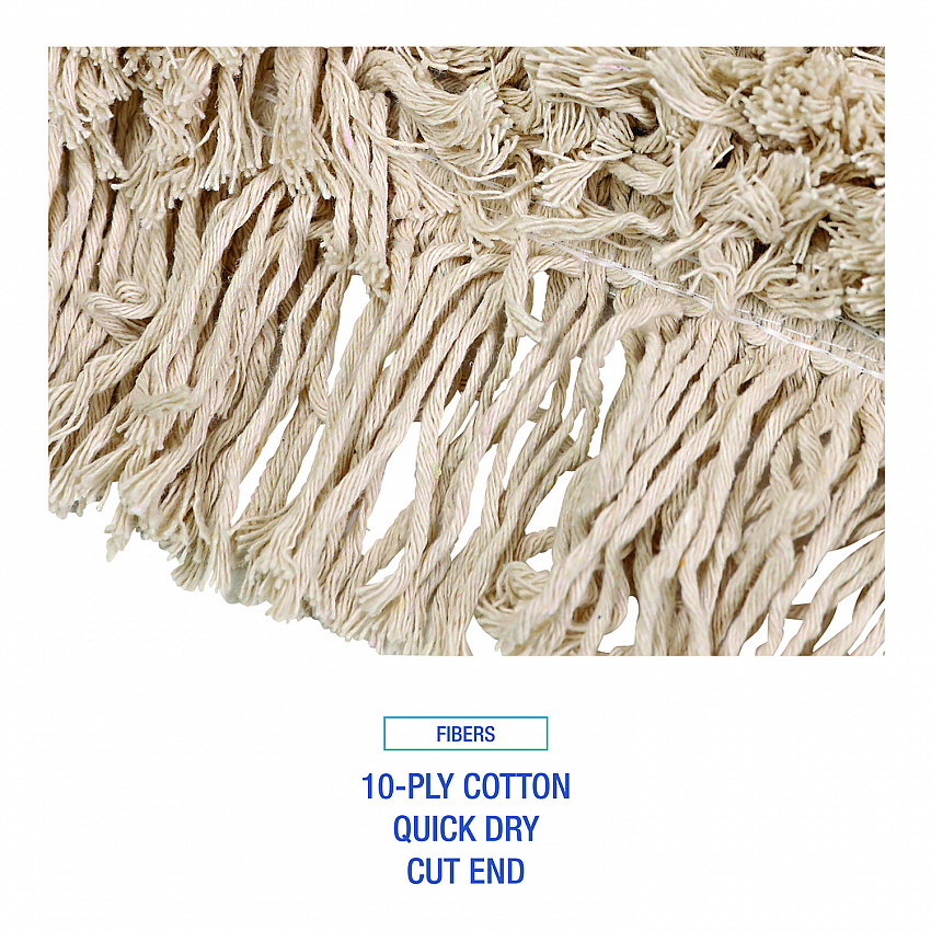 Industrial Dust Mop Head, Cotton, 48 x 3, White (1048)