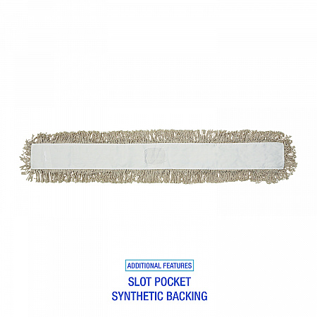 Industrial Dust Mop Head, Cotton, 48 x 3, White (1048)