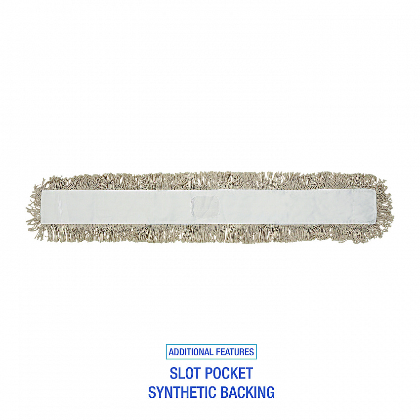 Industrial Dust Mop Head, Cotton, 48 x 3, White (1048)