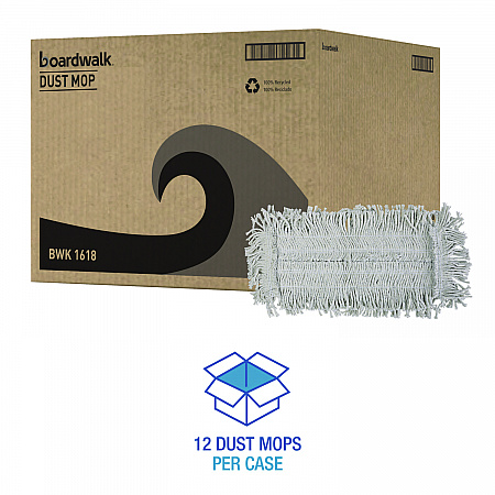 Disposable Dust Mop Head, Cotton, 18w x 5d (1618)