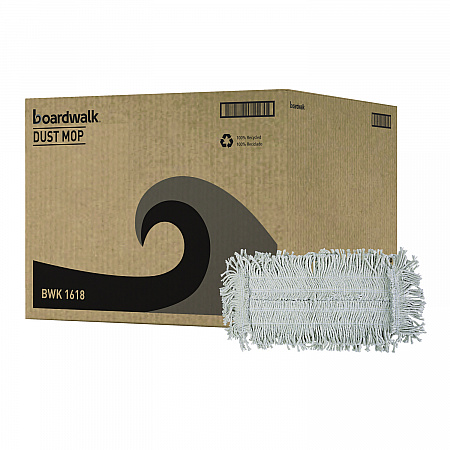 Disposable Dust Mop Head, Cotton, 18w x 5d (1618)