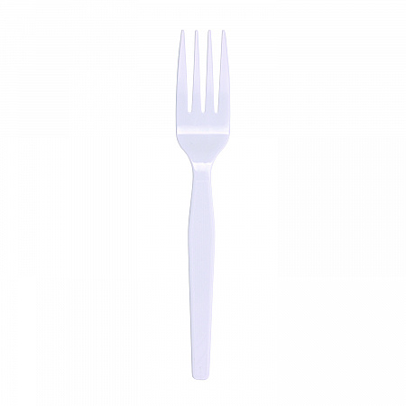 Mediumweight Polystyrene Cutlery, Fork, Plastic, White, 100/Box, 10 Boxes/Carton (FORKMWPSCT)