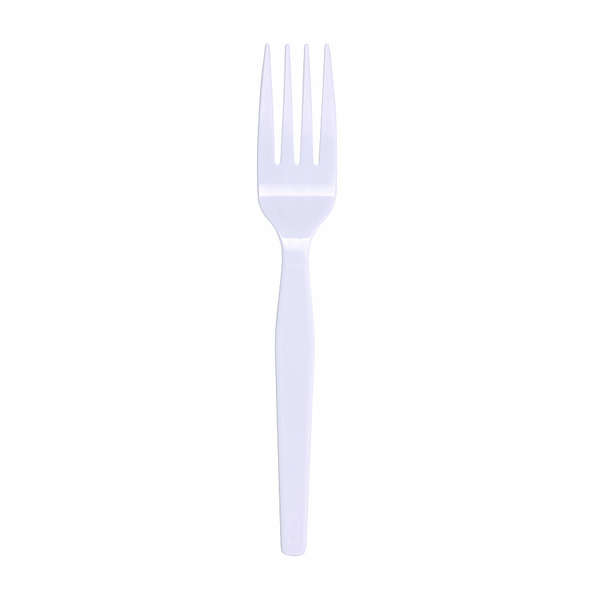 Mediumweight Polystyrene Cutlery, Fork, Plastic, White, 100/Box, 10 Boxes/Carton (FORKMWPSCT)