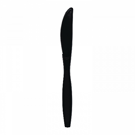 Heavyweight Polypropylene Cutlery, Knife, Plastic, Black, 1,000/Carton (KNIFEHWPPBLA)