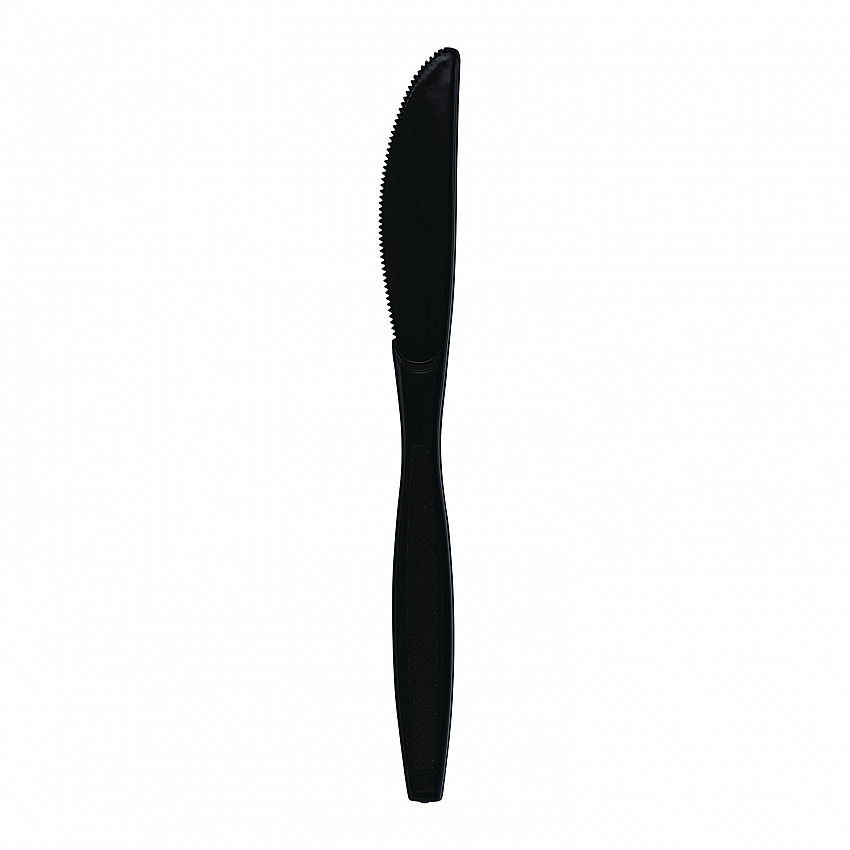Heavyweight Polypropylene Cutlery, Knife, Plastic, Black, 1,000/Carton (KNIFEHWPPBLA)