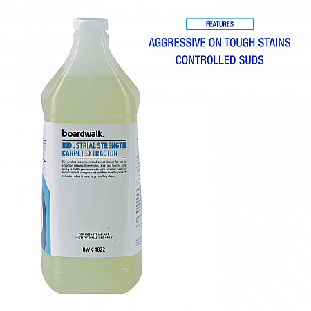 Industrial Strength Carpet Extractor, Clean Scent, 1 gal Bottle, 4/Carton (4822)