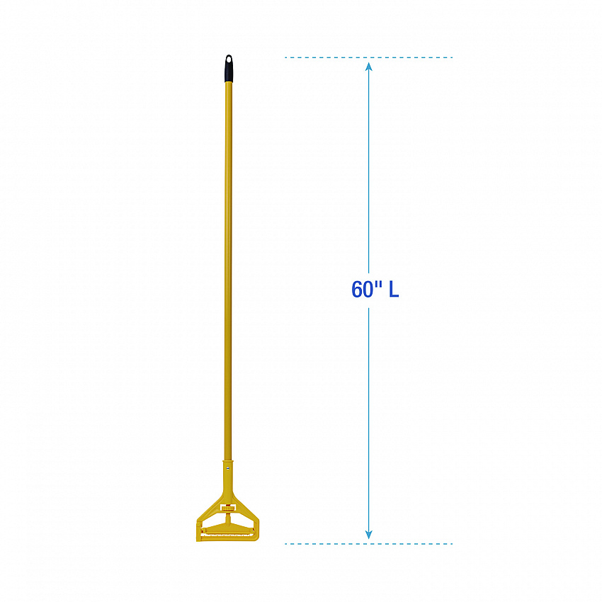 Cotton Cut End Mop Kit, #24 Natural Cotton Head, 60" Yellow Metal/Plastic Handle (5324C)
