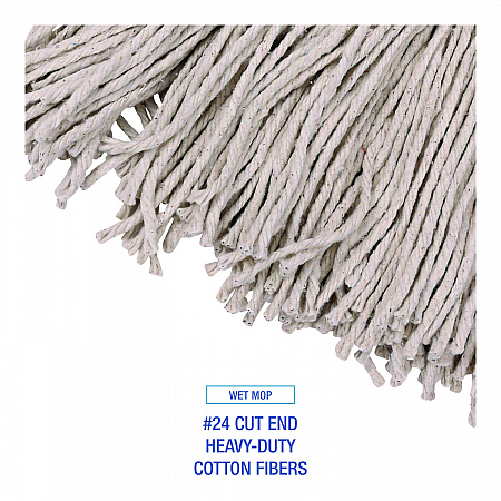 Cotton Cut End Mop Kit, #24 Natural Cotton Head, 60