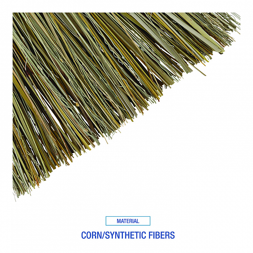 Corn/Fiber Brooms, Corn/Synthetic Fiber Bristles, 36" Overall Length, Gray/Natural, 12/Carton (BR10016)