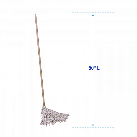 Cotton Deck Mop, #16 White Cotton Head, 50