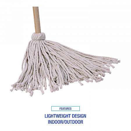Cotton Deck Mop, #16 White Cotton Head, 50