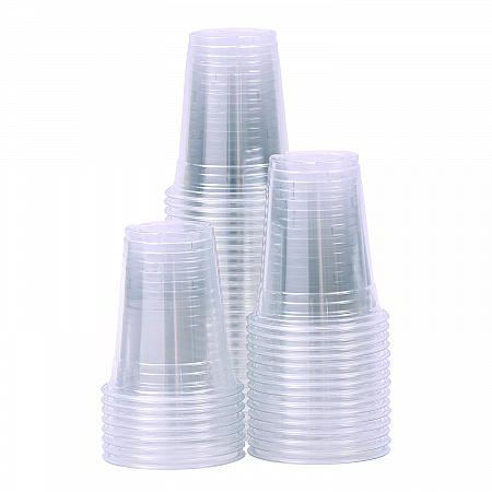Clear Plastic PET Cups, 12 oz, 50/Sleeve, 20 Sleeves/Carton (PET12)