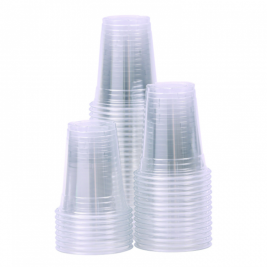 Clear Plastic PET Cups, 12 oz, 50/Sleeve, 20 Sleeves/Carton (PET12)