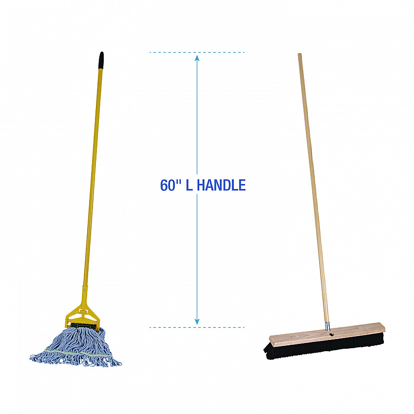 Cleaning Kit, Medium Blue Cotton/Rayon/Synthetic Head, 60" Natural/Yellow Wood/Metal Handle (CLEANKIT)