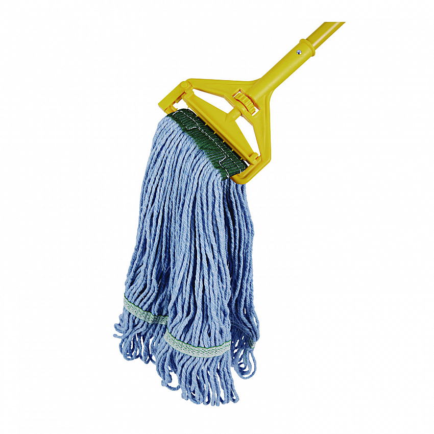 Cleaning Kit, Medium Blue Cotton/Rayon/Synthetic Head, 60" Natural/Yellow Wood/Metal Handle (CLEANKIT)