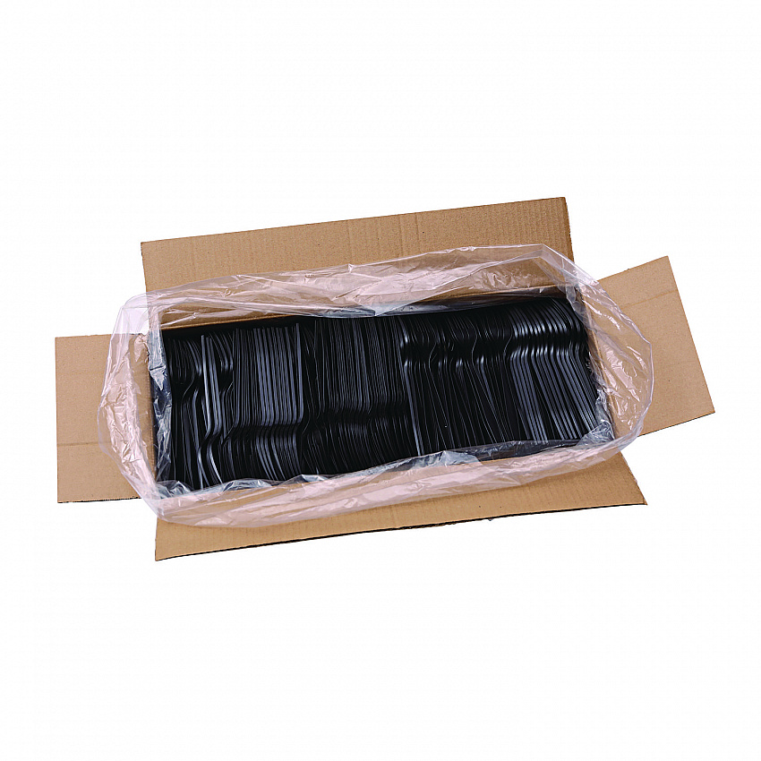 Heavyweight Polypropylene Cutlery, Fork, Plastic, Black, 1,000/Carton (FORKHWPPBLA)
