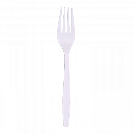 Heavyweight Polypropylene Cutlery, Fork, Plastic, White, 1,000/Carton (FORKHWPPWH)