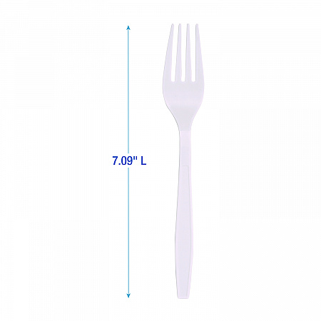 Heavyweight Polypropylene Cutlery, Fork, Plastic, White, 1,000/Carton (FORKHWPPWH)