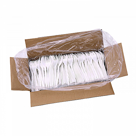 Heavyweight Polypropylene Cutlery, Fork, Plastic, White, 1,000/Carton (FORKHWPPWH)