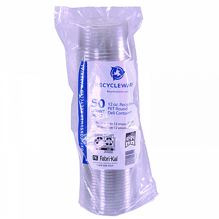 Recycleware Round Deli Container, 12 oz, 4.6