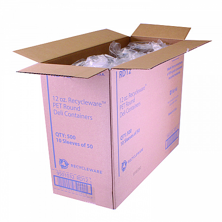 Recycleware Round Deli Container, 12 oz, 4.6