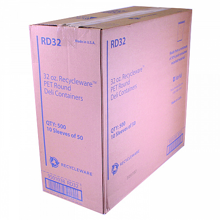 Recycleware Round Deli Container, 32 oz, 4.6