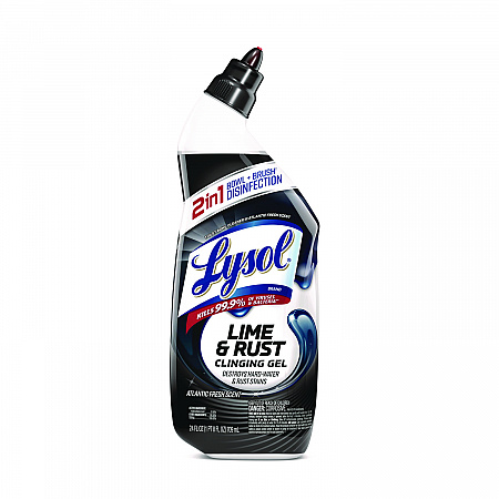 Disinfectant Toilet Bowl Cleaner w/Lime/Rust Remover, Atlantic Fresh Scent, 24 oz Angle-Neck Bottle, 9/Carton (98013)