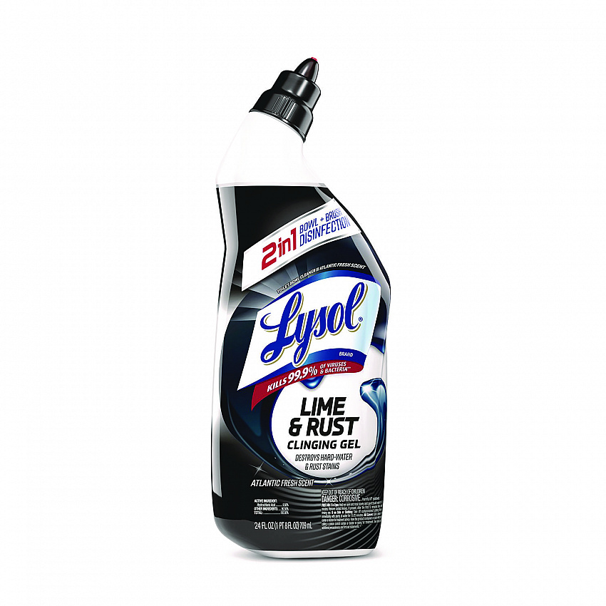 Disinfectant Toilet Bowl Cleaner w/Lime/Rust Remover, Atlantic Fresh Scent, 24 oz Angle-Neck Bottle, 9/Carton (98013)