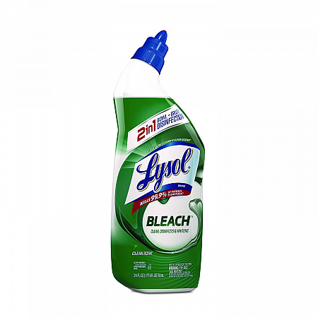 Disinfectant Toilet Bowl Cleaner with Bleach, Clean Scent, 24 oz Angle-Neck Bottle, 9/Carton (98014)