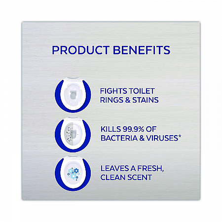 Disinfectant Toilet Bowl Cleaner with Bleach, Clean Scent, 24 oz Angle-Neck Bottle, 9/Carton (98014)