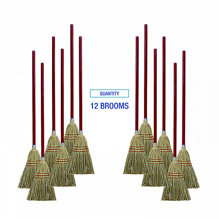 Corn/Fiber Brooms, Corn/Synthetic Fiber Bristles, 36