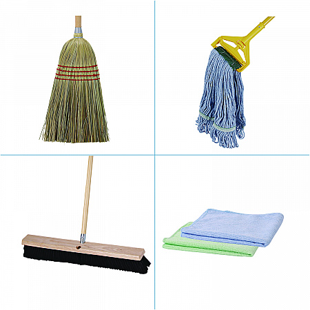 Cleaning Kit, Medium Blue Cotton/Rayon/Synthetic Head, 60