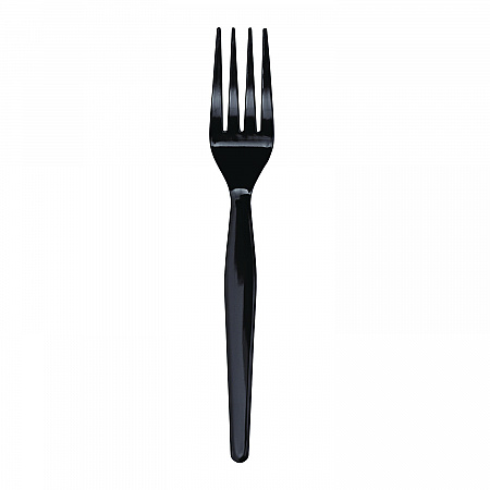 Heavyweight Polystyrene Cutlery, Fork, Plastic, Black, 1,000/Carton (FORKHWBLA)