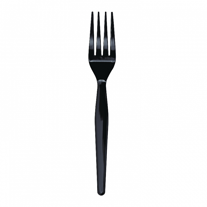 Heavyweight Polystyrene Cutlery, Fork, Plastic, Black, 1,000/Carton (FORKHWBLA)