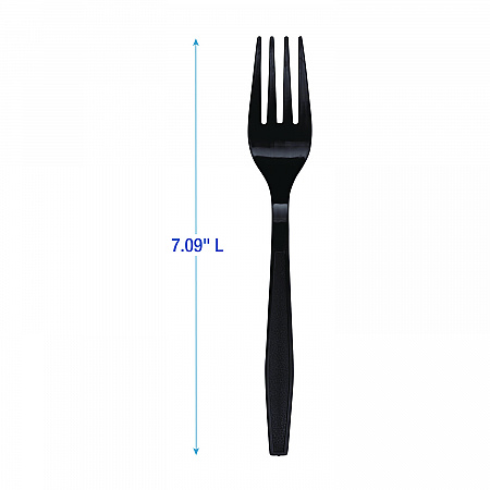 Heavyweight Polypropylene Cutlery, Fork, Plastic, Black, 1,000/Carton (FORKHWPPBLA)