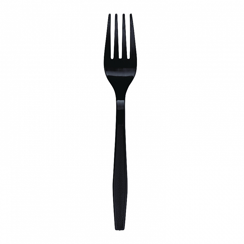 Heavyweight Polypropylene Cutlery, Fork, Plastic, Black, 1,000/Carton (FORKHWPPBLA)