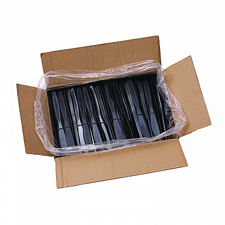 Heavyweight Polypropylene Cutlery, Knife, Plastic, Black, 1,000/Carton (KNIFEHWPPBLA)