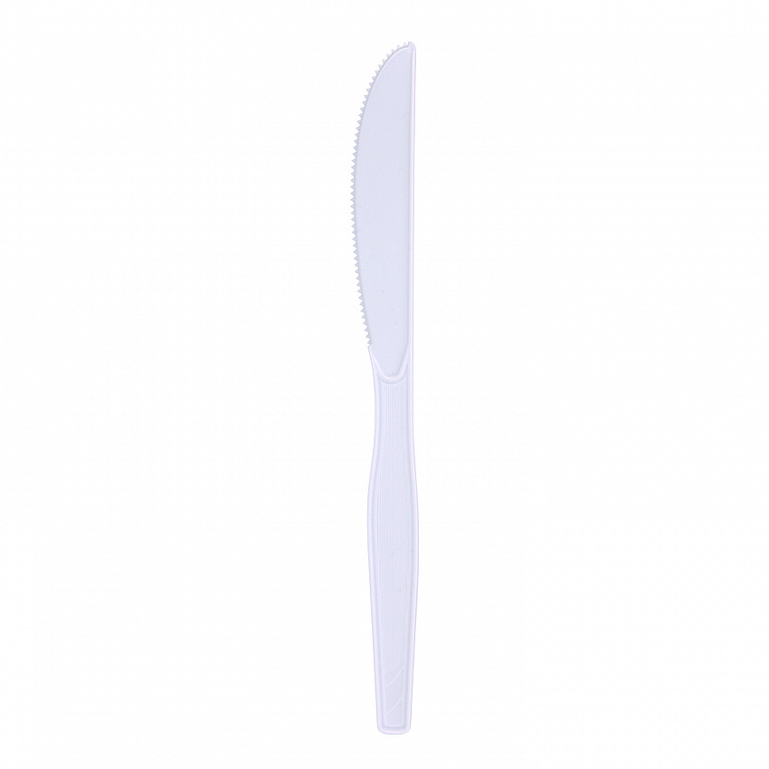 Mediumweight Polystyrene Cutlery, Knife, Plastic, White, 100/Box, 10 Boxes/Carton (KNIFEMWPSCT)