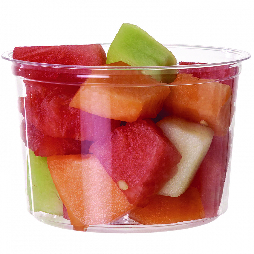Renewable and Compostable Round Deli Containers, 16 oz, 4.63" Diameter x 3.06" h, Clear, Plastic, 50/Pack, 10 Packs/Carton (EPRDP16)