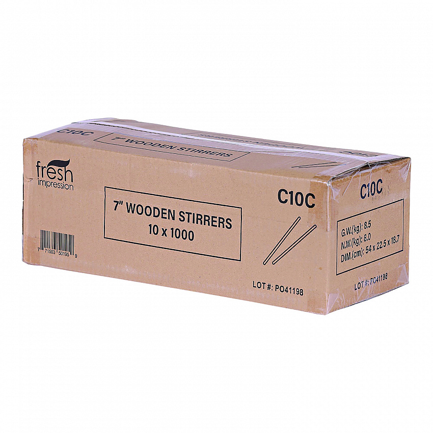 Wooden Stir Sticks, 7", 1,000/Pack, 10 Packs/Carton (NTSTC10CCT)