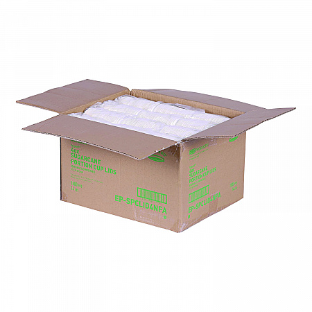 Vanguard Sugarcane Portion Cup Lid, Fits 4 oz Portion Cups, White, 1,800/Carton (EPSPCLID4NFA)