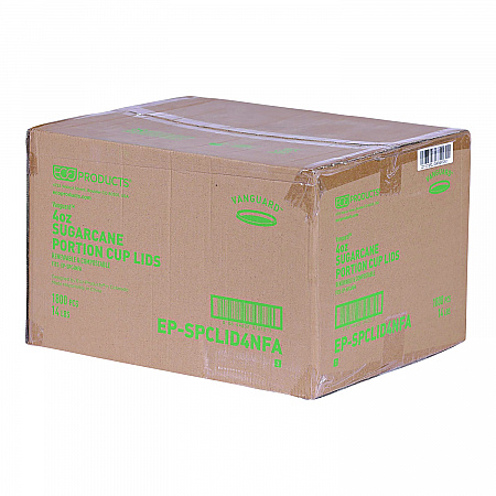 Vanguard Sugarcane Portion Cup Lid, Fits 4 oz Portion Cups, White, 1,800/Carton (EPSPCLID4NFA)